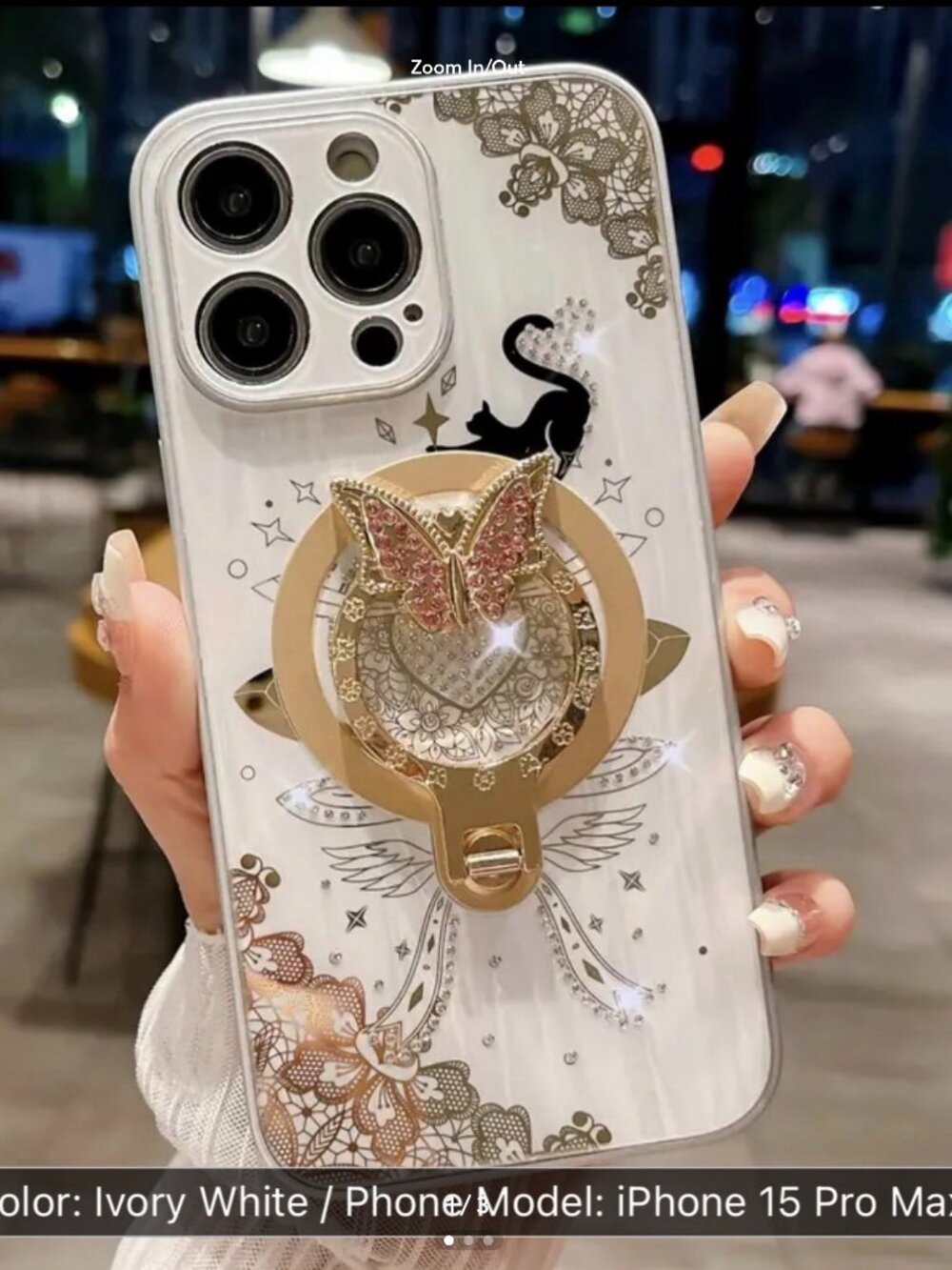 Iphone 15 pro max glittering blink case  Magnetic case  White color  100% new ne